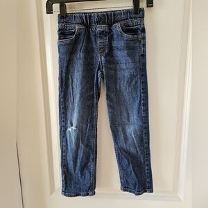 sz 6 Jumping Beans drawstring waist straight fit distressed ripped jeans